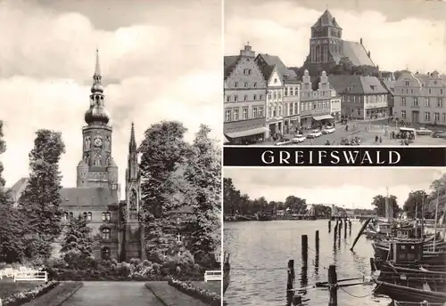 Greifswald Denkmal Kirche Markt Hafen gl1976 171.403