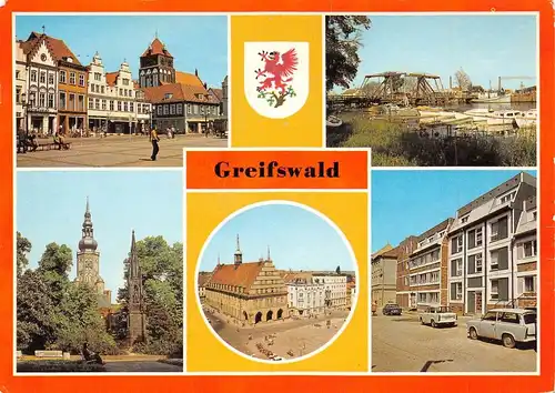 Greifswald Teilansichten Mehrbildkarte glca.1990 171.411