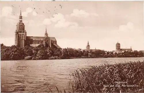 Stralsund Blick auf die Marienkirche gl1927 170.032