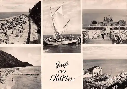 Insel Rügen Sellin Strand Schiff Teilansichten glca.1970 172.216