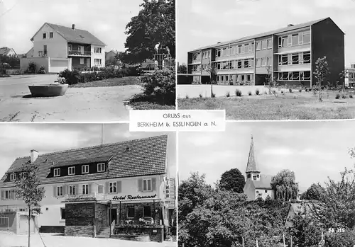 Berkheim bei Esslingen Hotel Linde Schillerschule Kirche ngl 170.678