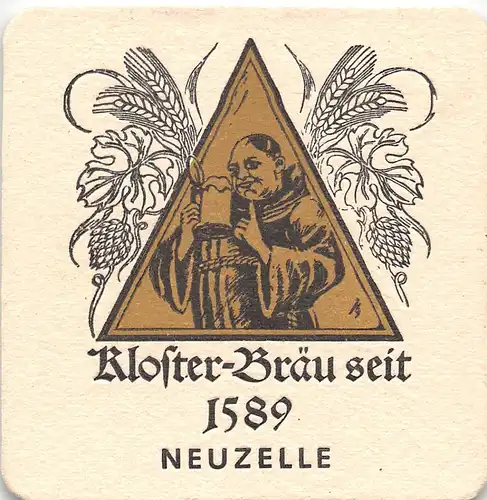 Neuzelle Kloster-Bräu Bierdeckel ngl 167.901