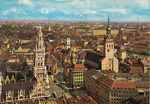 München, Blick von Frauenkirche auf Rathaus und St.Peter gl1968 G6824