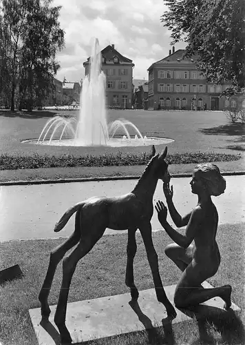 Reutlingen Plastik mit Springbrunnen am Listplatz gl1965 170.854