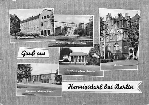 Hennigsdorf Rathaus Klubhaus Krankenhaus gl1966 168.309