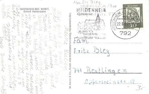 Heidenheim (Brenz) Schloss Hellenstein gl1962 170.936