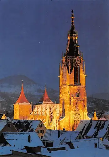 Reutlingen Marienkirche bei Nacht und Schnee ngl 170.457