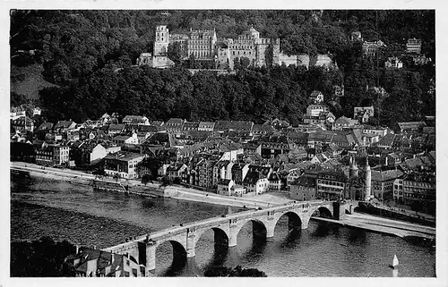 Heidelberg vom Philosophenweg aus gesehen gl1932 171.072