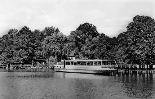 Teupitz (Mark) Uferansicht mit Schiff gl1960 168.568