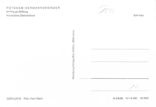 Potsdam-Hermannswerder Hoffbauer-Stiftung Kirchliches Oberseminar ngl 172.084