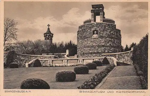 Brandenburg (Havel) Bismarckturm und Kriegerdenkmal ngl 168.642