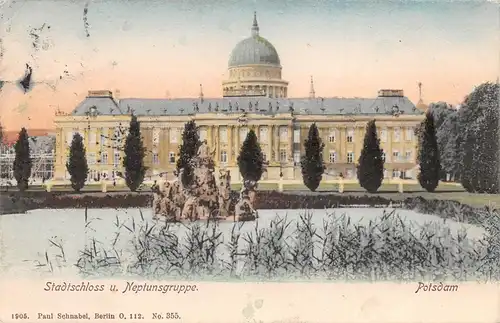 Potsdam Stadtschloss und Neptunsgruppe gl1906 168.445