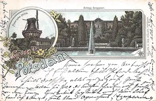 Potsdam Sanssouci Litho Historische Mühle gl1896 168.488