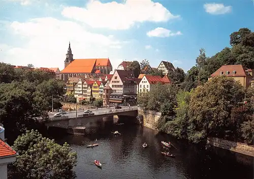 Tübingen Neckarpartie Stiftskirche Brücke ngl 170.701