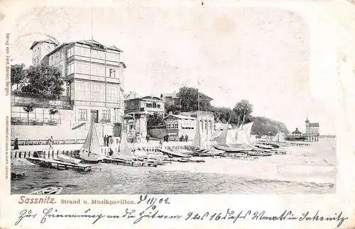 Saßnitz auf Rügen Strand und Musikpavillon gl1902 169.721