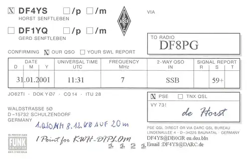 Schulzendorf Radio DF4Ys DF1YQ ngl 168.552