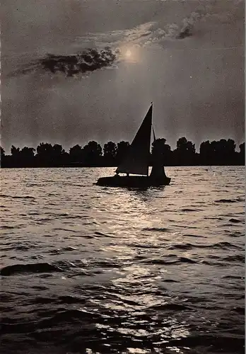 Waren (Müritz) Segelboot am Abend ngl 171.375