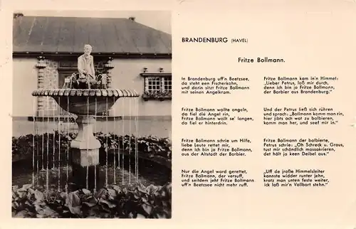 Brandenburg (Havel) Fritze Bollmann Brunnen und Gedicht gl1959 168.656