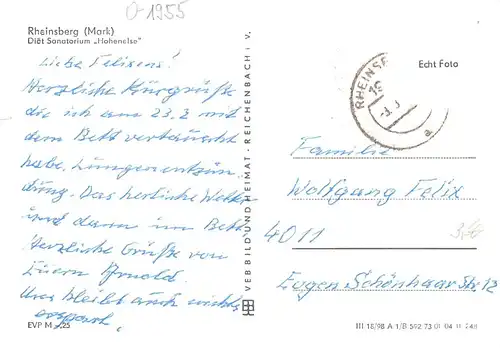 Rheinsberg/Mark Sanatorium Hohenelse glca.1970 169.048