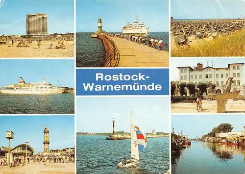 Rostock-Warnemünde Hotel Strand Leuchtturm Segelboot gl1990 172.301