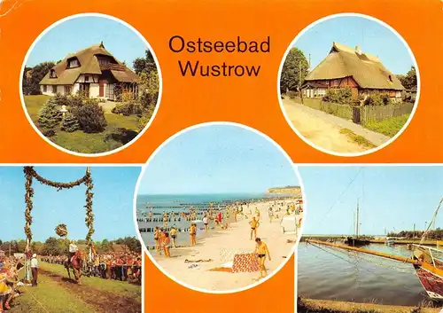 Ostseebad Wustrow Rohrdachhaus Katen Strand Hafenansicht gl1986 172.305