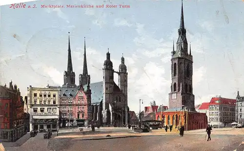 Halle/Saale Marktplatz Marienkirche Roter Turm gl1930 172.404