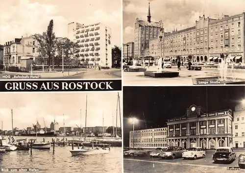 Rostock Rathaus Lange Straße Bahnhofs-Hotel Hafen gl1974 171.529