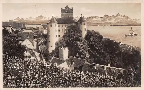 Meersburg/Bodensee Altes Schloss mit Alpen gl1935 170.990