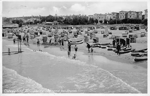 Zinnowitz Strand bei Sturm gl1938 169.291