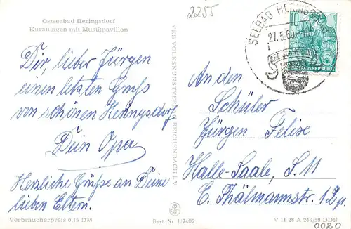Ostseebad Heringsdorf Kuranlagen mit Musikpavillon gl1960 169.525