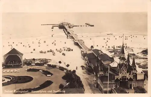 Ostseebad Heringsdorf Konzertplatz und Seebrücke gl1944 169.547