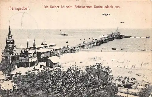 Ostseebad Heringsdorf Seebrücke vom Kurhausdach aus gl1906 169.552