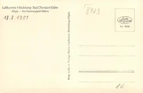 Hindelang-Bad Oberdorf Der Daumengipfel ngl 170.556