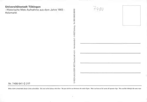 Tübingen Holzmarkt Historische Aufnahme aus 1903 ngl 170.683