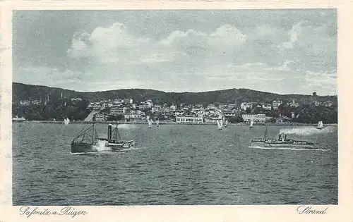 Saßnitz auf Rügen Schiffe und Blick zum Strand ngl 169.704