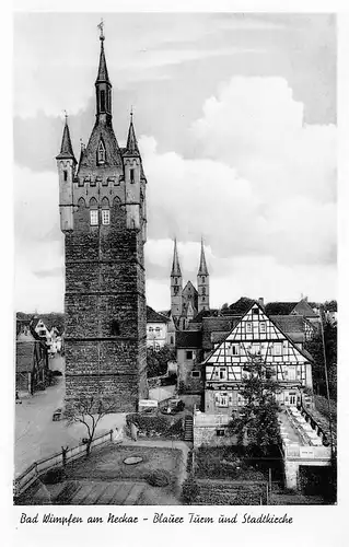 Bad Wimpfen Blauer Turm und Stadtkirche ngl 170.918
