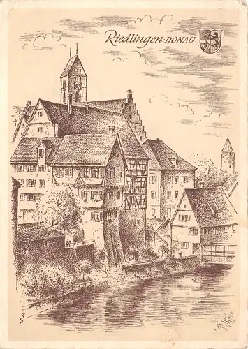 Riedlingen (Donau) von Ludwig Schäfer-Grohe Stadtpartie gl1948 170.240