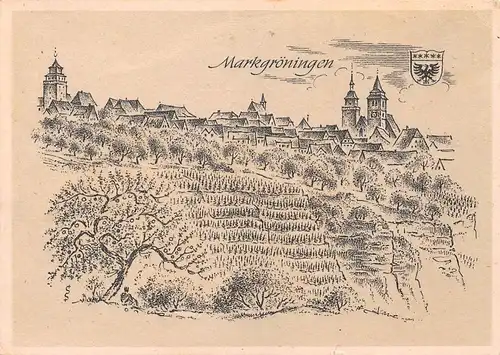 Markgröningen von Ludwig Schäfer-Grohe Stadtansicht ngl 170.251