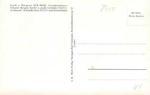 Dusslingen (Tübingen) Gasthaus und Metzgerei zur Rose ngl 170.295