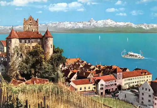 Meersburg (Bodensee) Schloss mit Schweizer Alpen ngl 170.313