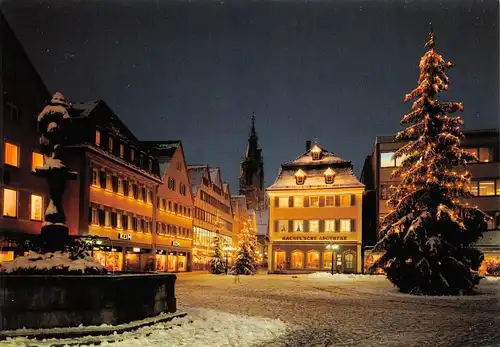 Reutlingen Marktplatz mit Marienkirche zur Weihnachtszeit ngl 170.458