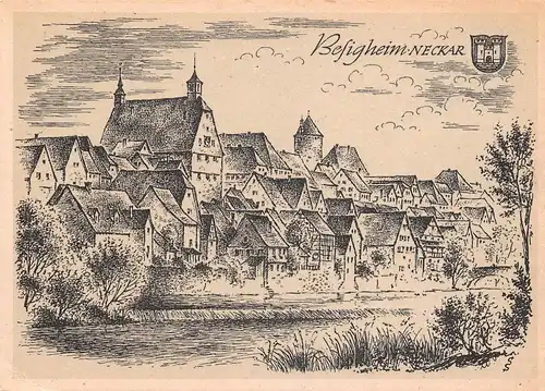 Besigheim von Ludwig Schäfer-Grohe Neckarufer ngl 170.243