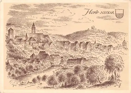 Horb (Neckar) von Ludwig Schäfer-Grohe Stadtansicht ngl 170.254