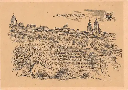 Markgröningen von Ludwig Schäfer-Grohe Stadtansicht ngl 170.261
