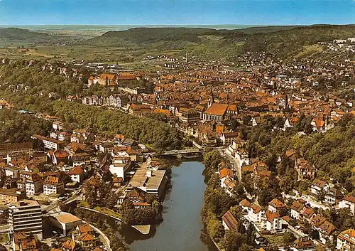 Tübingen Blick von Osten auf den Neckar und zum Schloss ngl 170.353