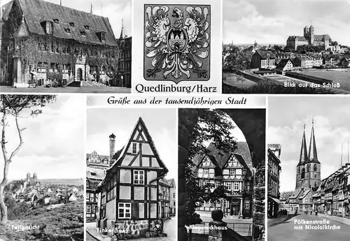 Quedlinburg Rathaus Schloss Finkenherd Pölkenstraße glca.1980 172.444