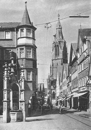 Reutlingen Lindenbrunnen mit Marienkirche ngl 170.848