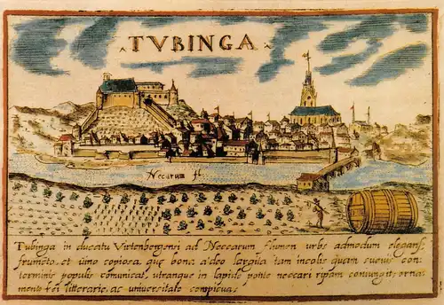 Tübingen Historische Ansicht aus 1572 im ital. Städtebuch ngl 170.688