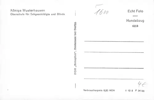Königs Wusterhausen Oberschule für Sehgeschädigte und Blinde ngl 172.107
