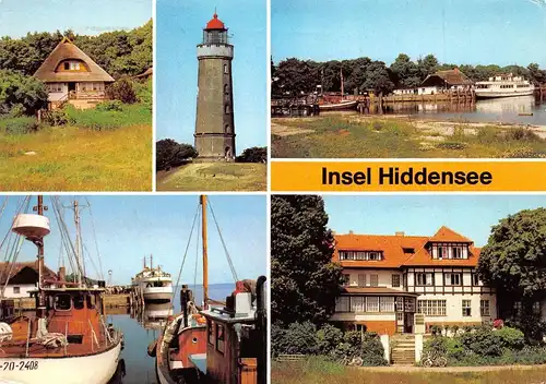 Insel Hiddensee Kloster Fischerhaus Leuchtturm Hafen gl1982 172.247
